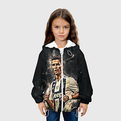 Куртка с капюшоном детская Криштиану Роналду Ювентус, цвет: 3D-белый — фото 2