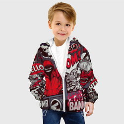 Куртка с капюшоном детская Неадекватное 3D, цвет: 3D-белый — фото 2