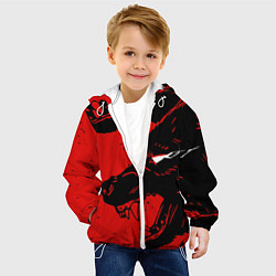 Куртка с капюшоном детская Красный волк 3D, цвет: 3D-белый — фото 2