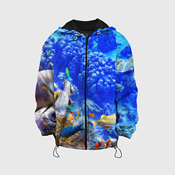 Куртка с капюшоном детская Морской мир, цвет: 3D-черный