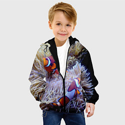 Куртка с капюшоном детская Клоуны в актинии, цвет: 3D-черный — фото 2