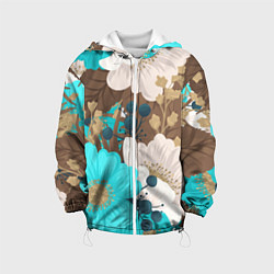 Куртка с капюшоном детская Красивые цвеТы, цвет: 3D-белый