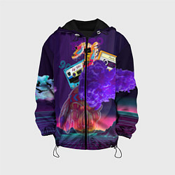 Куртка с капюшоном детская Ретро 90-е, цвет: 3D-черный