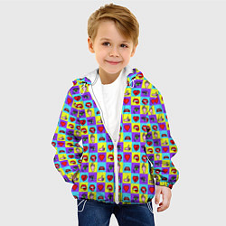 Куртка с капюшоном детская Поп-арт, цвет: 3D-белый — фото 2