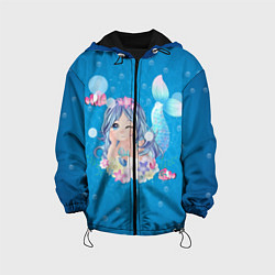 Куртка с капюшоном детская Русалочка, цвет: 3D-черный