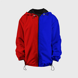 Куртка с капюшоном детская Красно-синий, цвет: 3D-черный