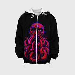 Куртка с капюшоном детская Череп Осьминог Octopus Skull, цвет: 3D-белый