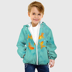 Куртка с капюшоном детская Золотые рыбки, цвет: 3D-белый — фото 2