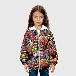Куртка с капюшоном детская Логотипы Аниме Мультиков, цвет: 3D-белый — фото 2