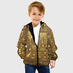 Куртка с капюшоном детская Настенная живопись, цвет: 3D-черный — фото 2