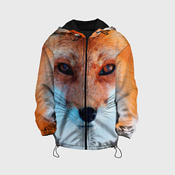 Куртка с капюшоном детская Мордочка лисы, цвет: 3D-черный