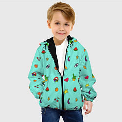 Куртка с капюшоном детская Смайлики - Эмодзи, цвет: 3D-черный — фото 2