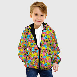 Куртка с капюшоном детская Смайлики, цвет: 3D-черный — фото 2