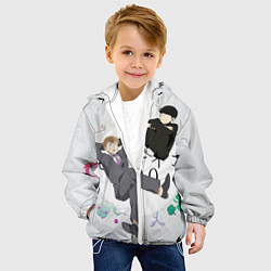 Куртка с капюшоном детская Моб и учитель Рейген Аратака, цвет: 3D-белый — фото 2