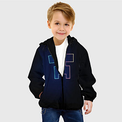 Куртка с капюшоном детская Неоновый крипер, цвет: 3D-черный — фото 2