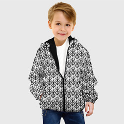 Куртка с капюшоном детская Берсерк много логотипов, цвет: 3D-черный — фото 2