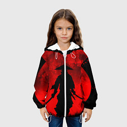 Куртка с капюшоном детская САМУРАЙ кровавой луны, цвет: 3D-белый — фото 2