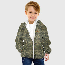 Куртка с капюшоном детская Камуфляж ВДВ со значком, цвет: 3D-белый — фото 2