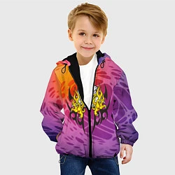 Куртка с капюшоном детская Орел с узором, цвет: 3D-черный — фото 2