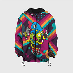 Куртка с капюшоном детская Crazy Bomberman, цвет: 3D-черный