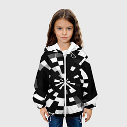 Куртка с капюшоном детская Черно-белый фон иллюзии, цвет: 3D-белый — фото 2