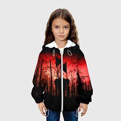 Куртка с капюшоном детская Сиреноголовый Кровавый Лес, цвет: 3D-белый — фото 2