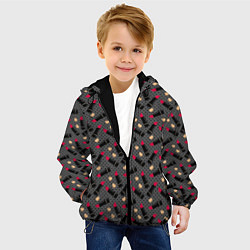 Куртка с капюшоном детская Красная Губная помада, цвет: 3D-черный — фото 2