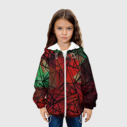 Куртка с капюшоном детская Абстрактный геометрический, цвет: 3D-белый — фото 2