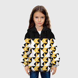 Куртка с капюшоном детская Черно-желтый геометрический, цвет: 3D-черный — фото 2