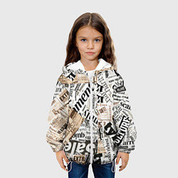 Куртка с капюшоном детская Газета, цвет: 3D-белый — фото 2
