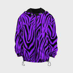 Куртка с капюшоном детская Абстрактный узор зебра, цвет: 3D-черный