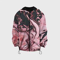Куртка с капюшоном детская Розовые Разводы С черными, цвет: 3D-черный