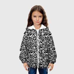 Куртка с капюшоном детская Черно-белая роспись, цвет: 3D-белый — фото 2