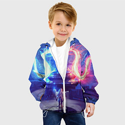 Куртка с капюшоном детская БИТВА ДРАКОНОВ, цвет: 3D-белый — фото 2