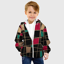 Куртка с капюшоном детская Модный абстрактный узор, цвет: 3D-белый — фото 2