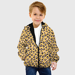 Куртка с капюшоном детская Желтый леопардовый принт, цвет: 3D-черный — фото 2