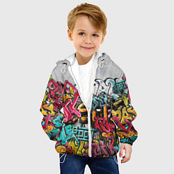 Куртка с капюшоном детская Graffiti on the wall, цвет: 3D-белый — фото 2