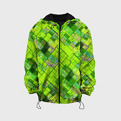 Детская куртка Ярко-зеленый абстрактный узор