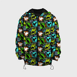 Куртка с капюшоном детская Dinosaurs, цвет: 3D-черный