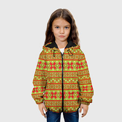 Куртка с капюшоном детская Вязаный рисунок, цвет: 3D-черный — фото 2