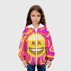 Куртка с капюшоном детская Абстракция позитив Красочный и яркий принт, цвет: 3D-белый — фото 2