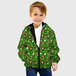 Куртка с капюшоном детская Новогодняя Ёлка с Игрушками, цвет: 3D-черный — фото 2