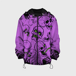 Куртка с капюшоном детская Живые мертвецы Кладбище черепов, цвет: 3D-черный