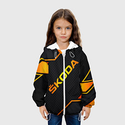 Куртка с капюшоном детская Skoda Gold Шкода, цвет: 3D-белый — фото 2