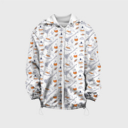 Куртка с капюшоном детская Patern Halloween 6, цвет: 3D-белый