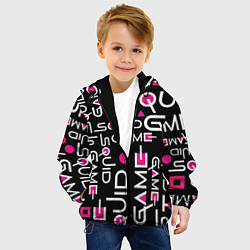 Куртка с капюшоном детская SQUID GAME ЛОГО PINK, цвет: 3D-черный — фото 2