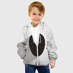 Куртка с капюшоном детская Игра в кальмара: Маска квадрат, цвет: 3D-белый — фото 2