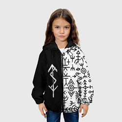 Куртка с капюшоном детская ПАТТЕРН РУНЫ RUNES Z, цвет: 3D-черный — фото 2