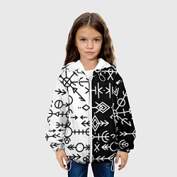 Куртка с капюшоном детская ДРЕВНИЕ СЛАВЯНСКИЕ РУНЫ, цвет: 3D-белый — фото 2