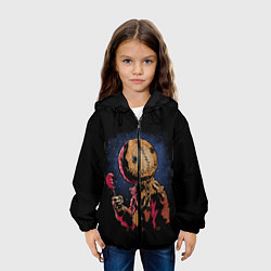 Куртка с капюшоном детская Живое Чучело Halloween, цвет: 3D-черный — фото 2